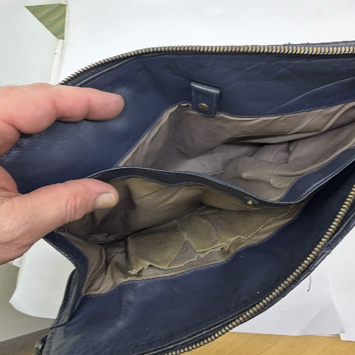 Bottega Veneta Intrecciato Blue Leather Clutch
