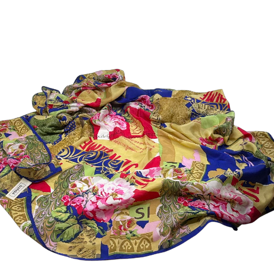 Kenzo Eclectic Print Multi-color Silk Scarf