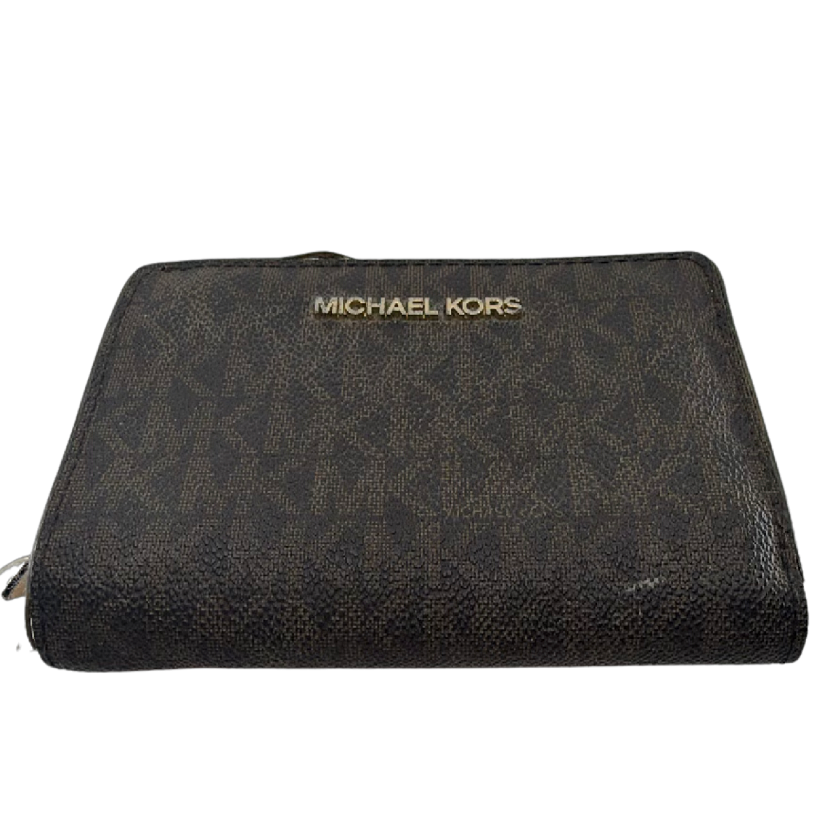 Michael Kors Compact Brown Monogram Coated Canvas Wallet