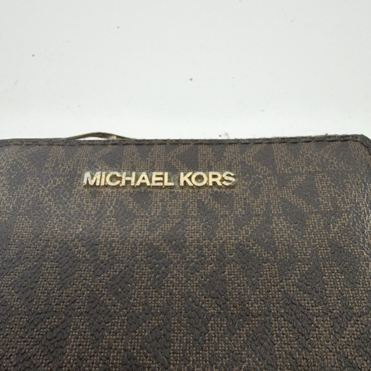 Michael Kors Compact Brown Monogram Coated Canvas Wallet
