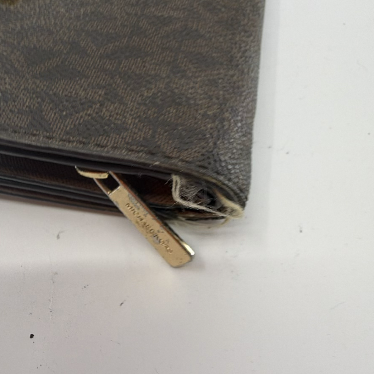 Michael Kors Compact Brown Monogram Coated Canvas Wallet