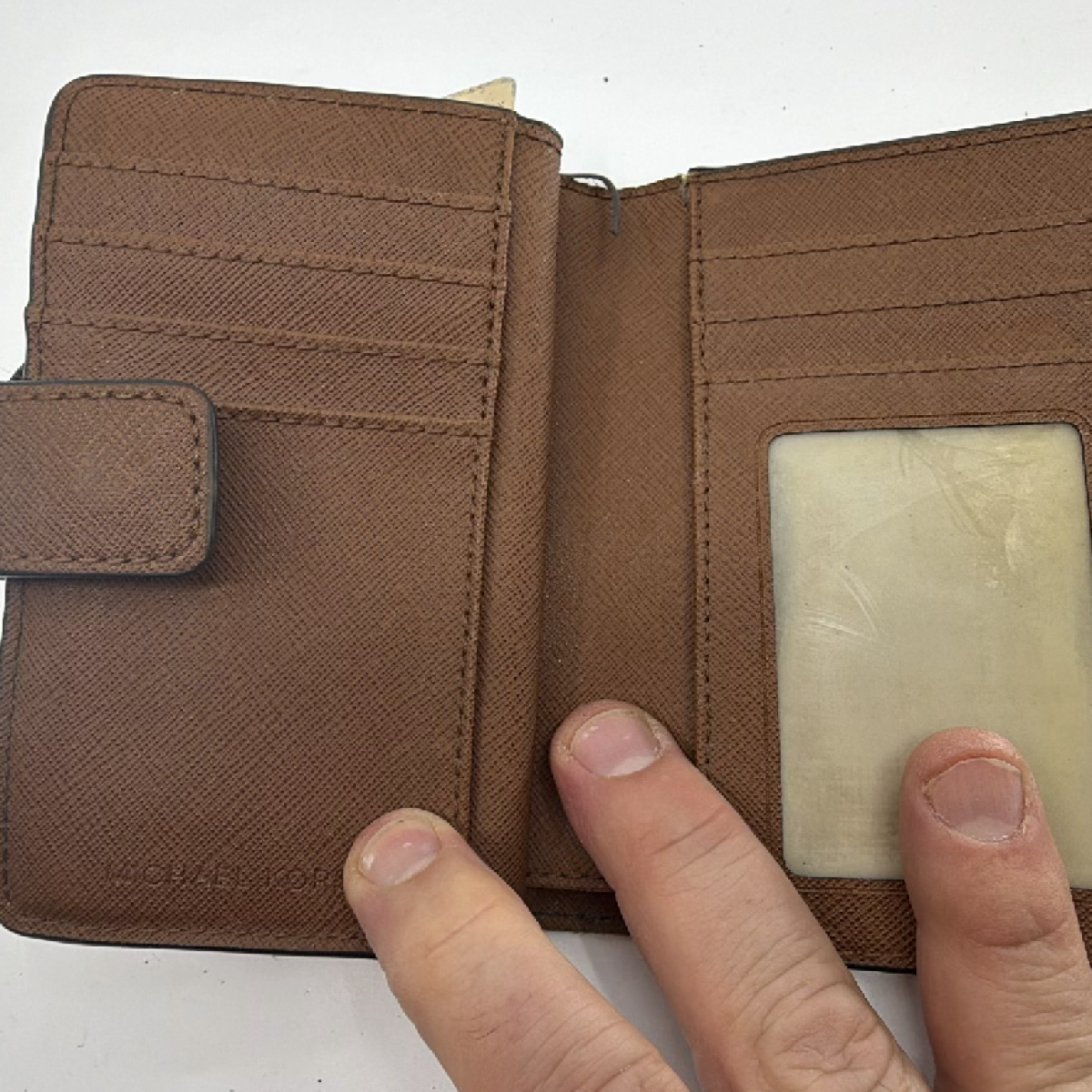 Michael Kors Compact Brown Monogram Coated Canvas Wallet