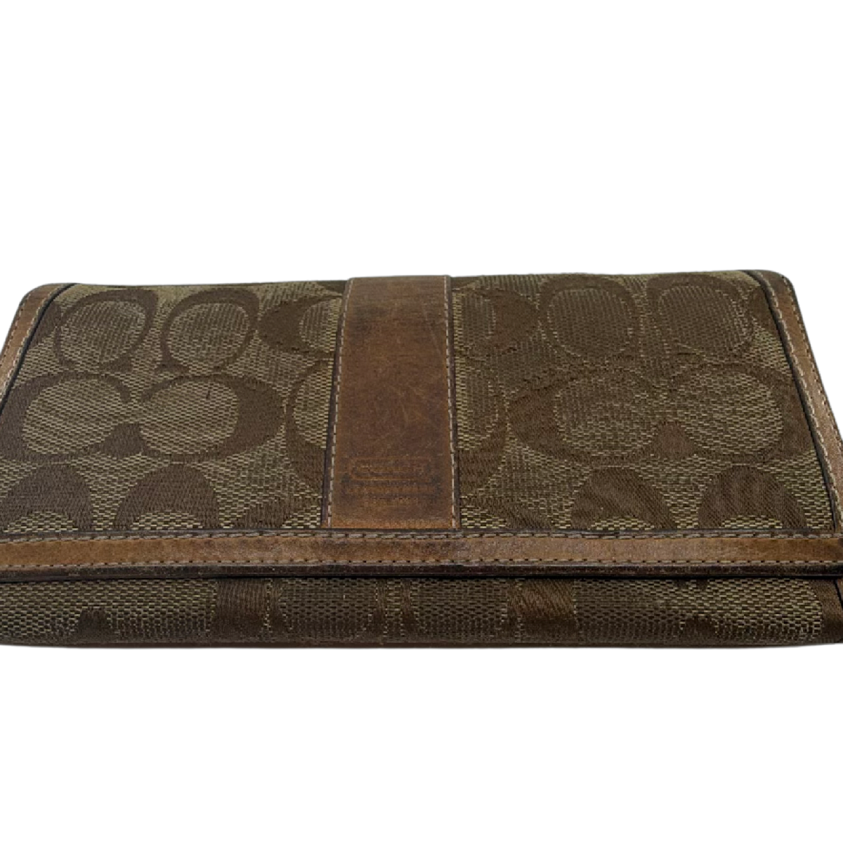 Coach Signature C Canvas Brown Flap Wallet