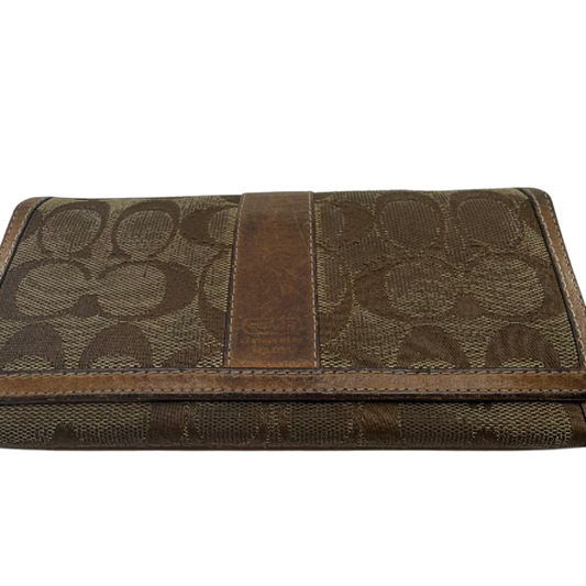 Coach Signature C Canvas Brown Flap Wallet