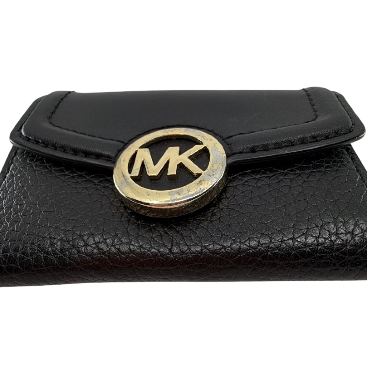 Michael Kors Black Pebbled Leather Key Case
