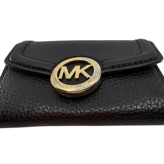Michael Kors Black Pebbled Leather Key Case