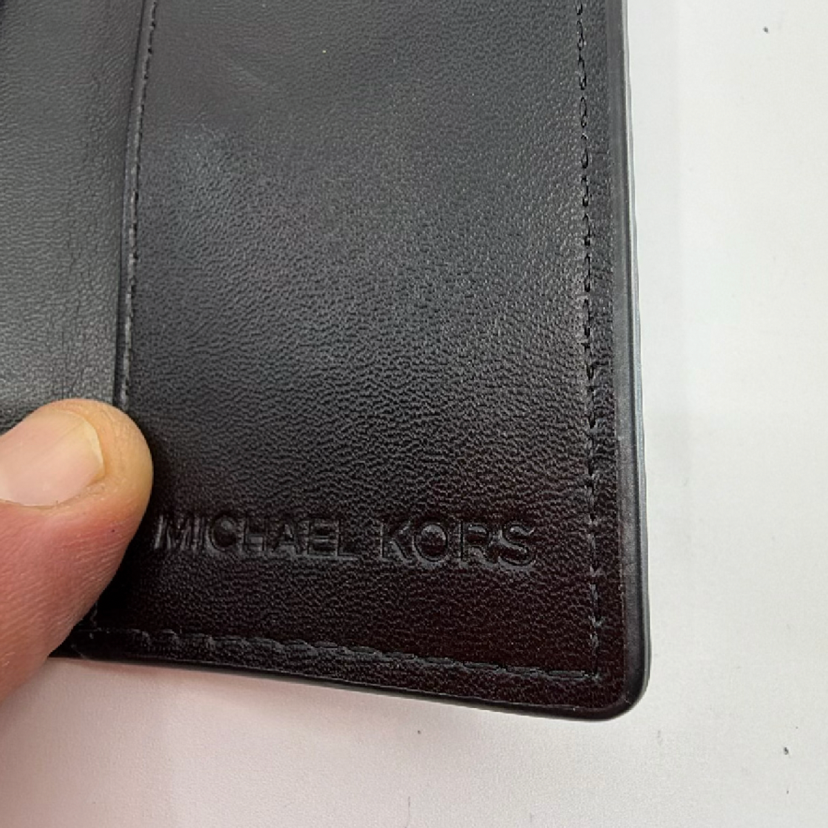 Michael Kors Black Pebbled Leather Key Case
