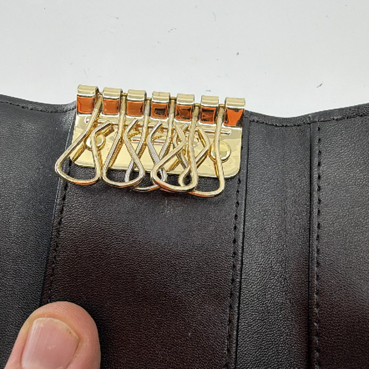 Michael Kors Black Pebbled Leather Key Case