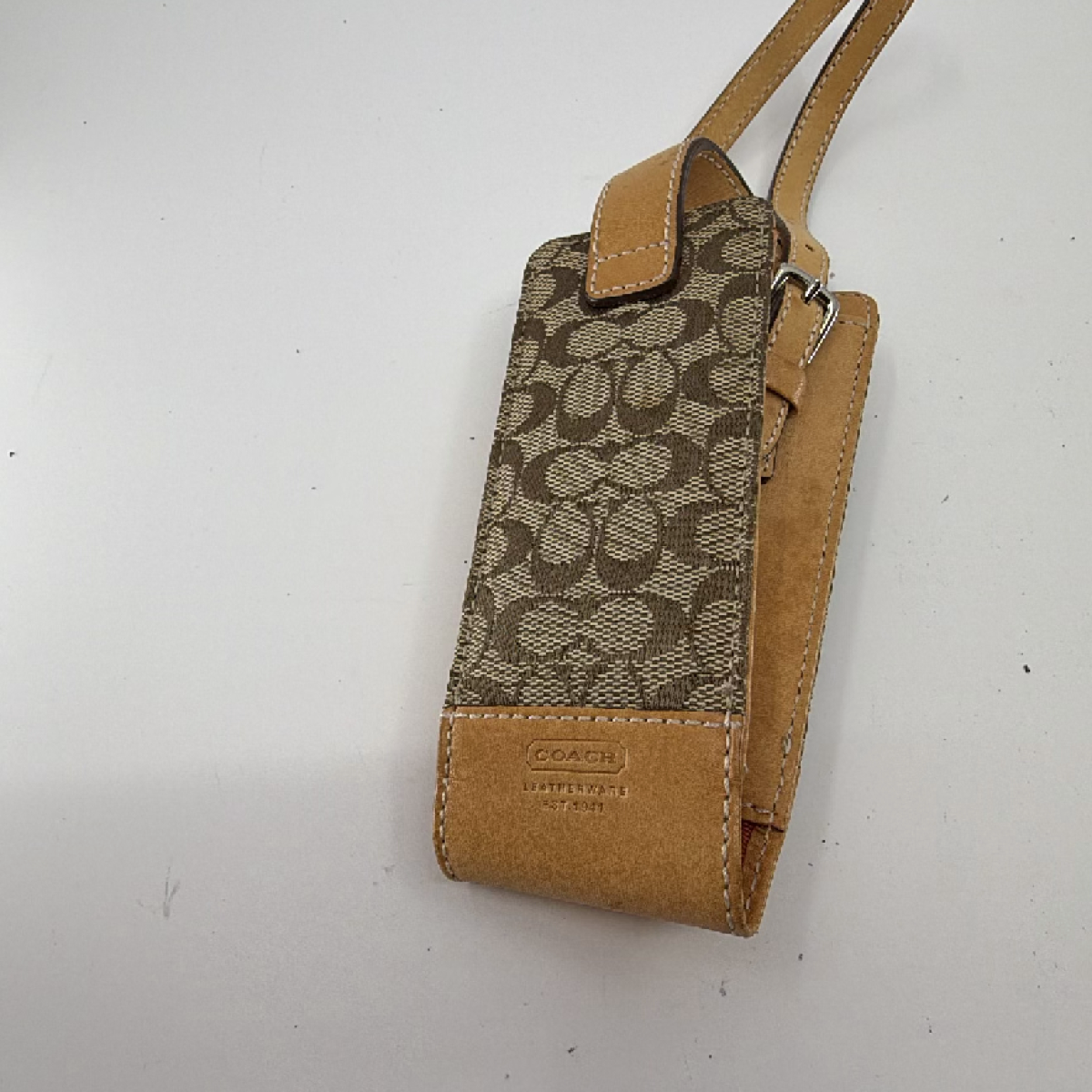 Coach Signature C Phone Case Brown Canvas Leather Phone Case
