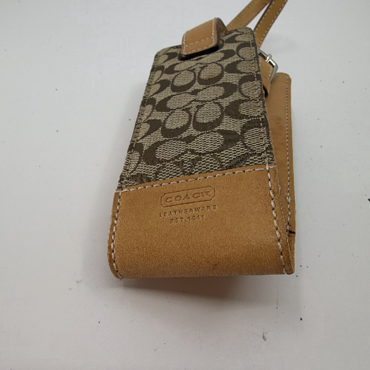 Coach Signature C Phone Case Brown Canvas Leather Phone Case