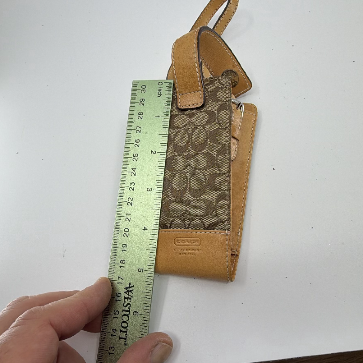 Coach Signature C Phone Case Brown Canvas Leather Phone Case
