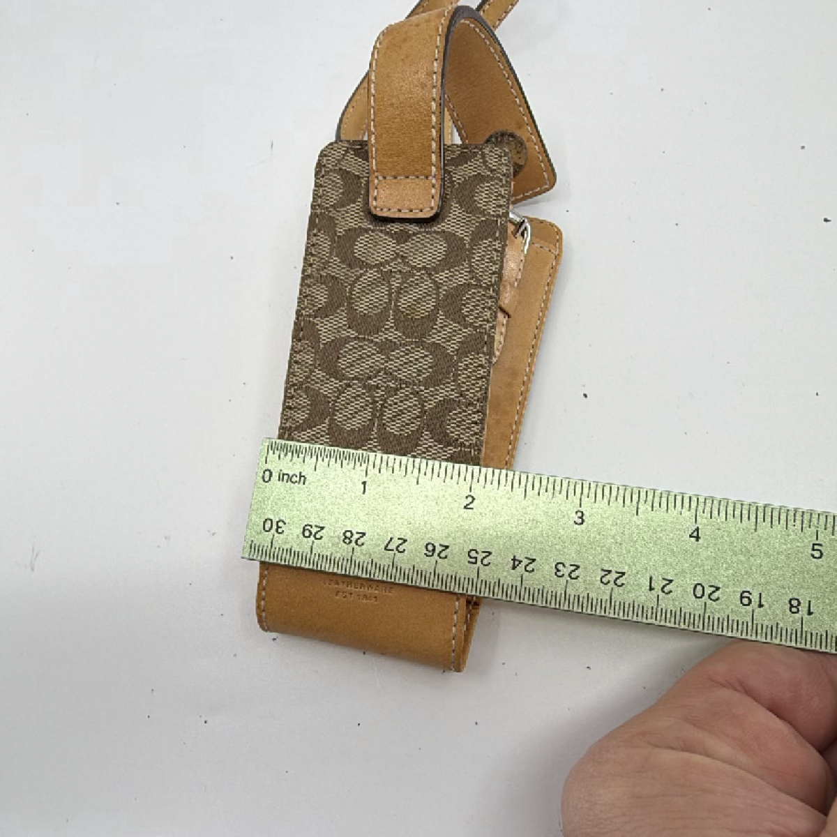 Coach Signature C Phone Case Brown Canvas Leather Phone Case