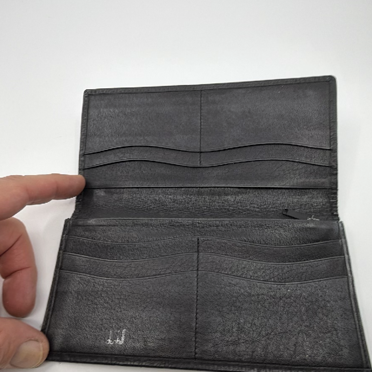 Dunhill Black Textured Leather Long Wallet