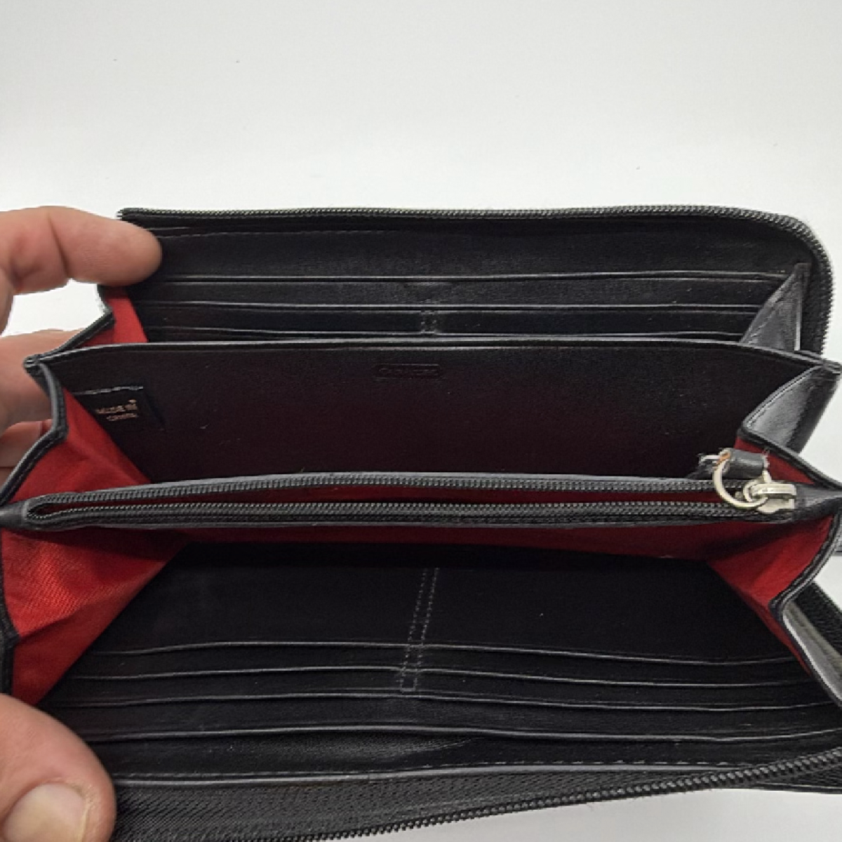 Coach Signature C Plaid Black Coated Canvas Wallet