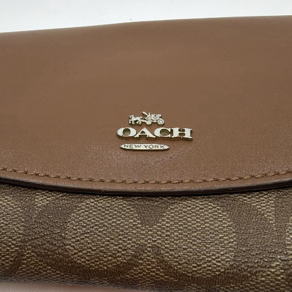 Coach Continental Flap Brown Signature Canvas Wallet
