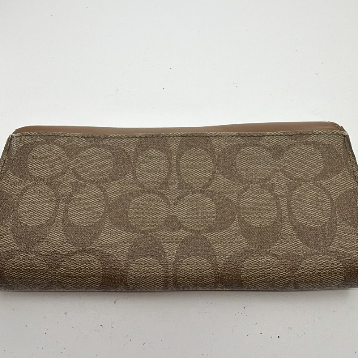 Coach Continental Flap Brown Signature Canvas Wallet