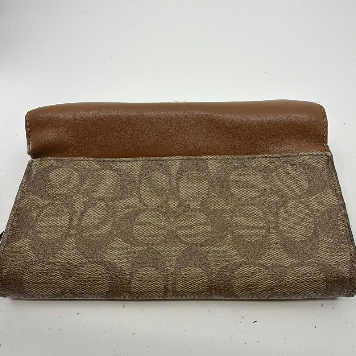Coach Continental Flap Brown Signature Canvas Wallet