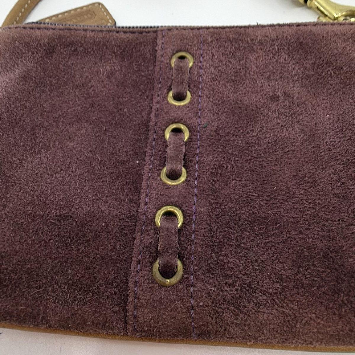 Coach Purple Suede Leather Wristlet