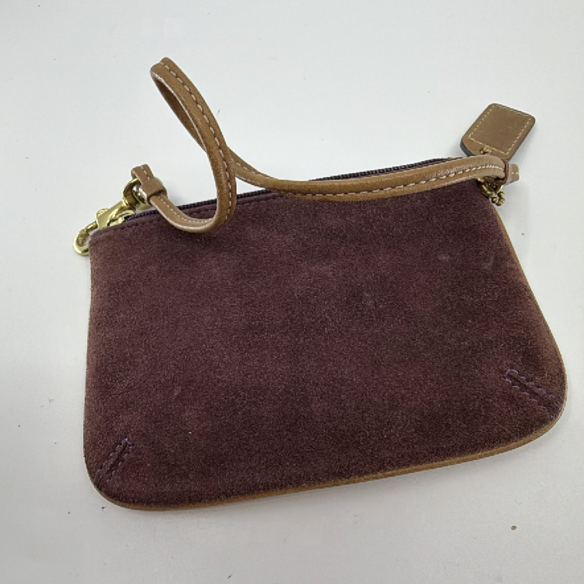 Coach Purple Suede Leather Wristlet