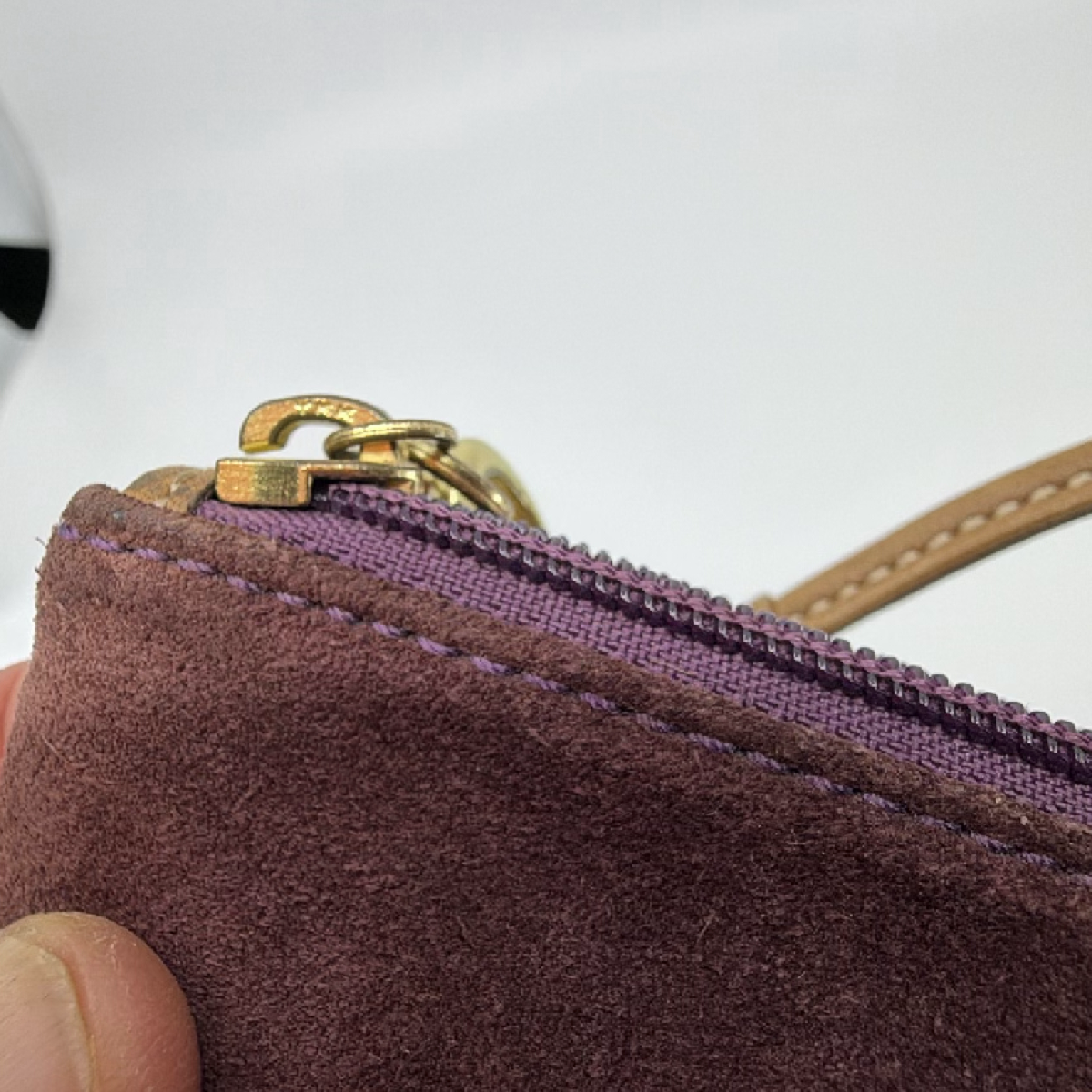 Coach Purple Suede Leather Wristlet