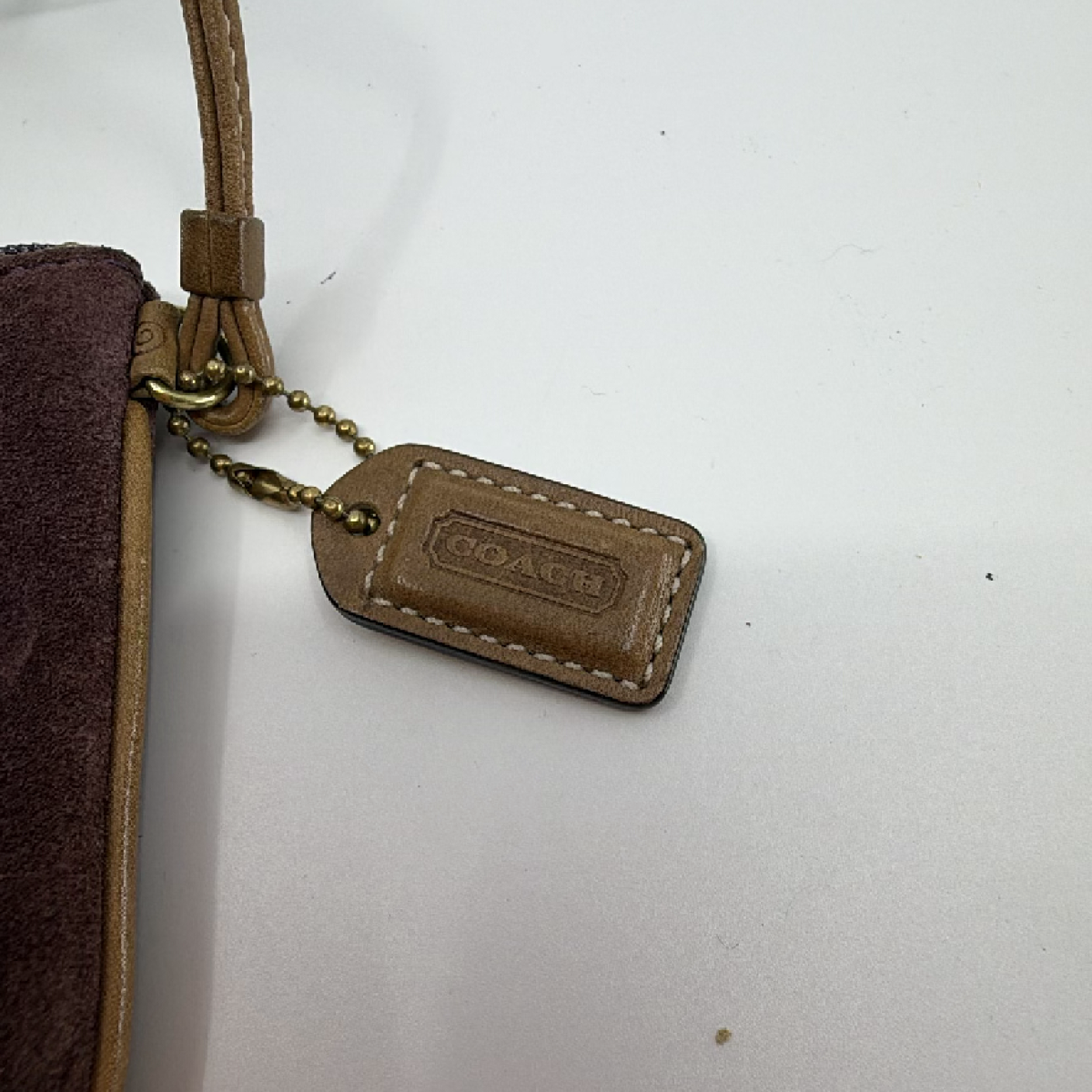 Coach Purple Suede Leather Wristlet