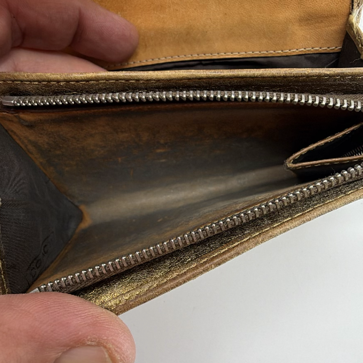 Coach Signature Brown Canvas Leather Trim Wallet