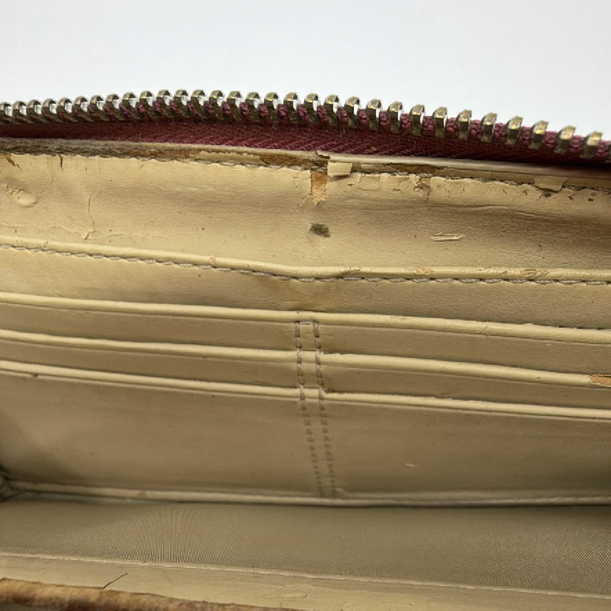 Coach Signature C Zip Around Brown Coated Canvas Wallet