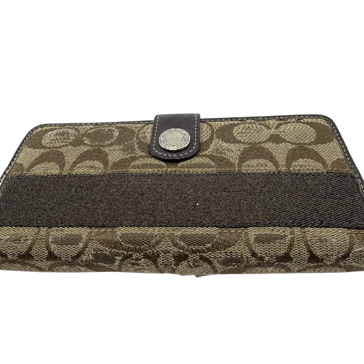 Coach Signature C Slim Brown Coated Canvas Leather Wallet