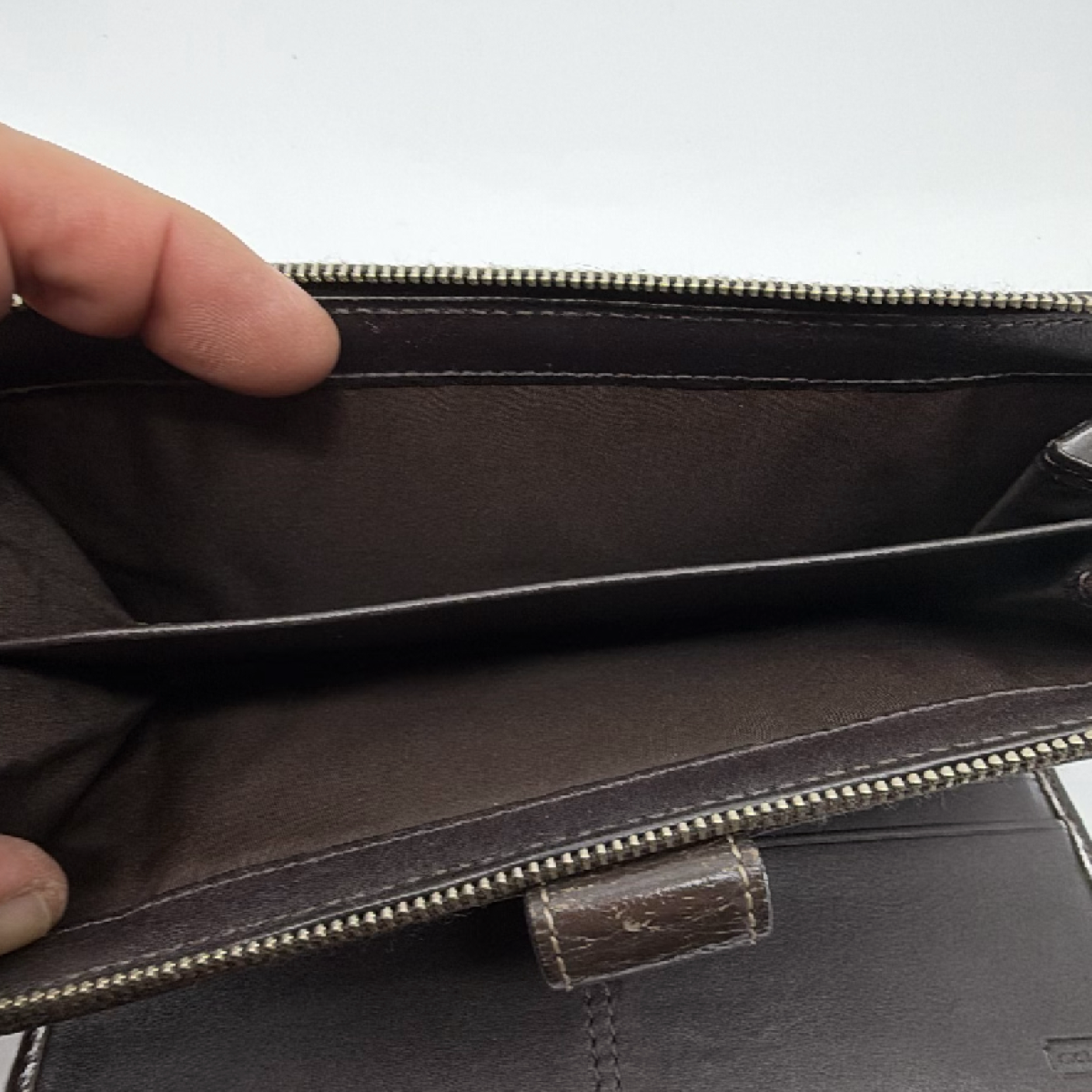 Coach Signature C Slim Brown Coated Canvas Leather Wallet