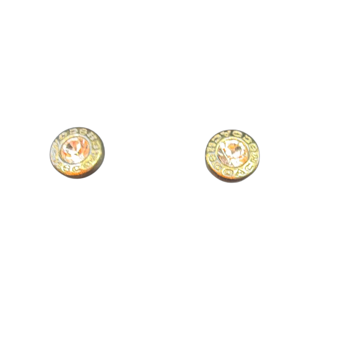 Coach Open Circle Stone Gold Metal Earring