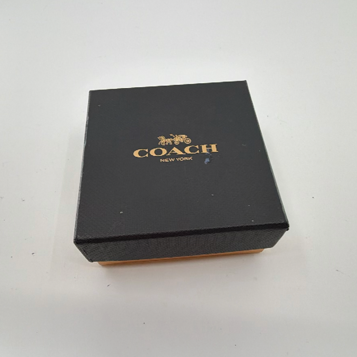 Coach Open Circle Stone Gold Metal Earring