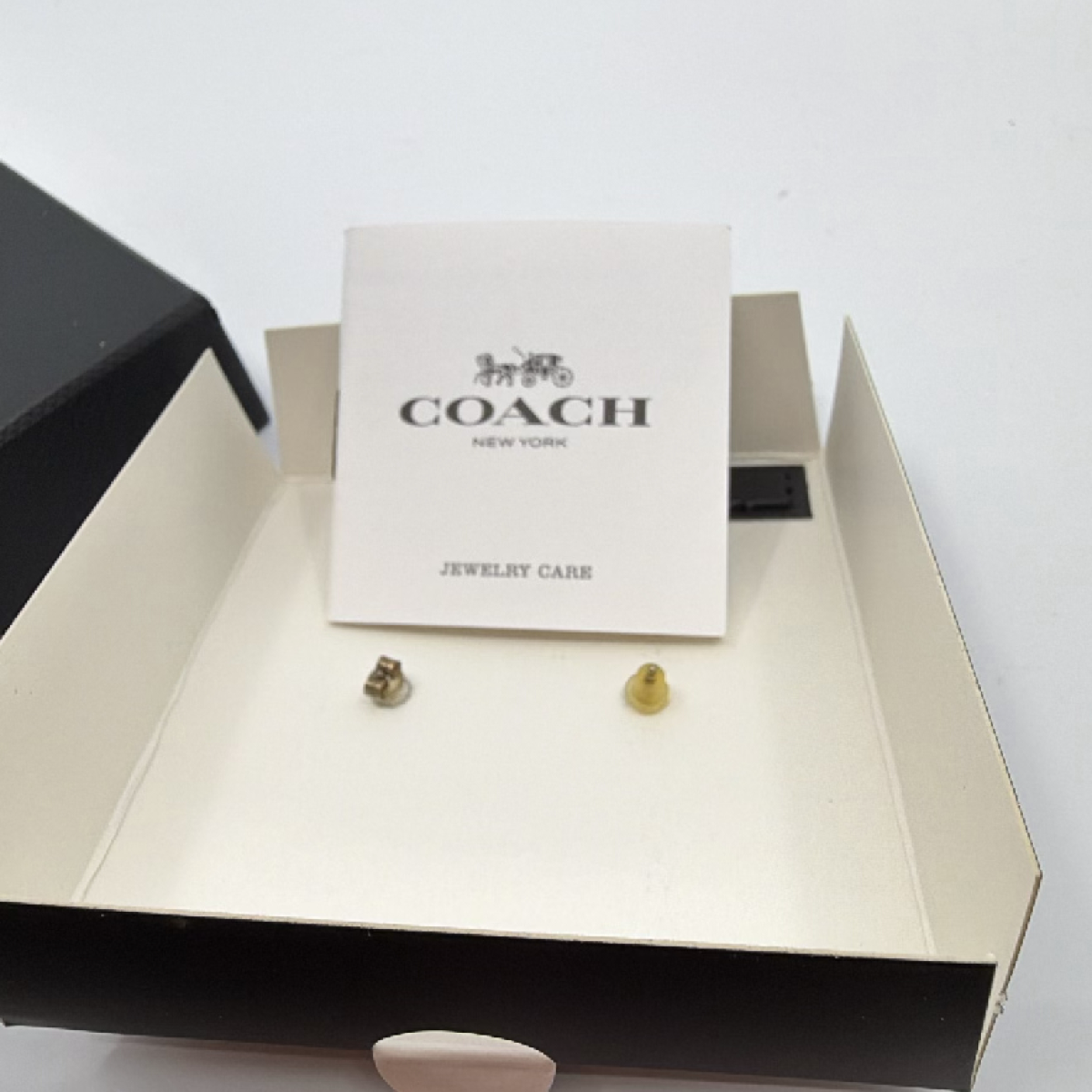 Coach Open Circle Stone Gold Metal Earring