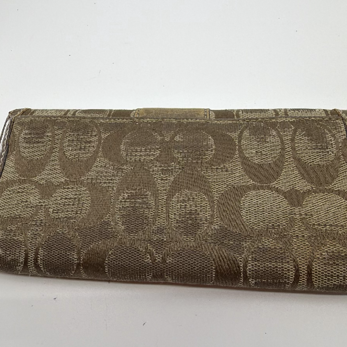 Coach Signature Flap Brown Canvas Leather Wallet