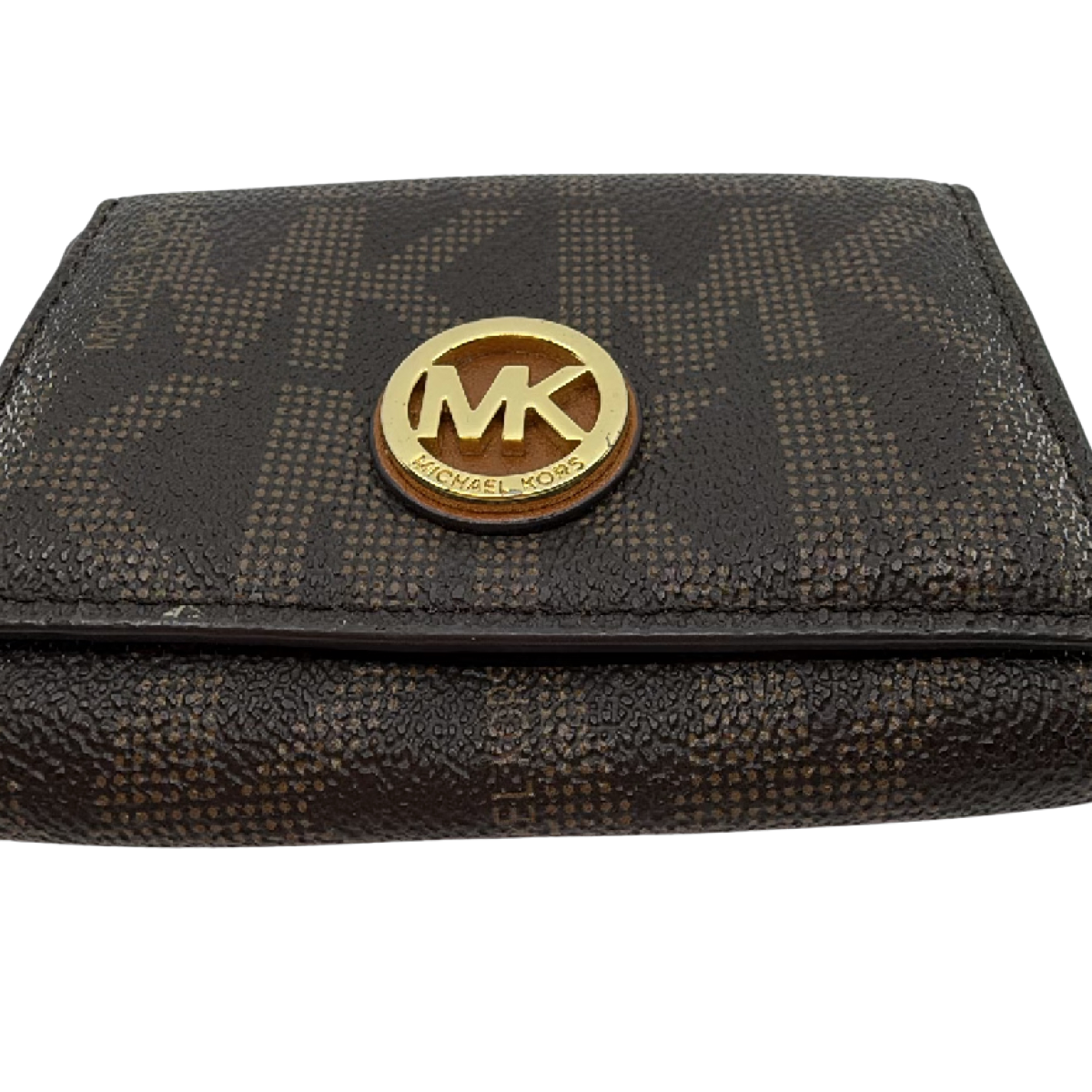 Michael Kors Compact Wallet Brown Signature Coated Canvas Wallet