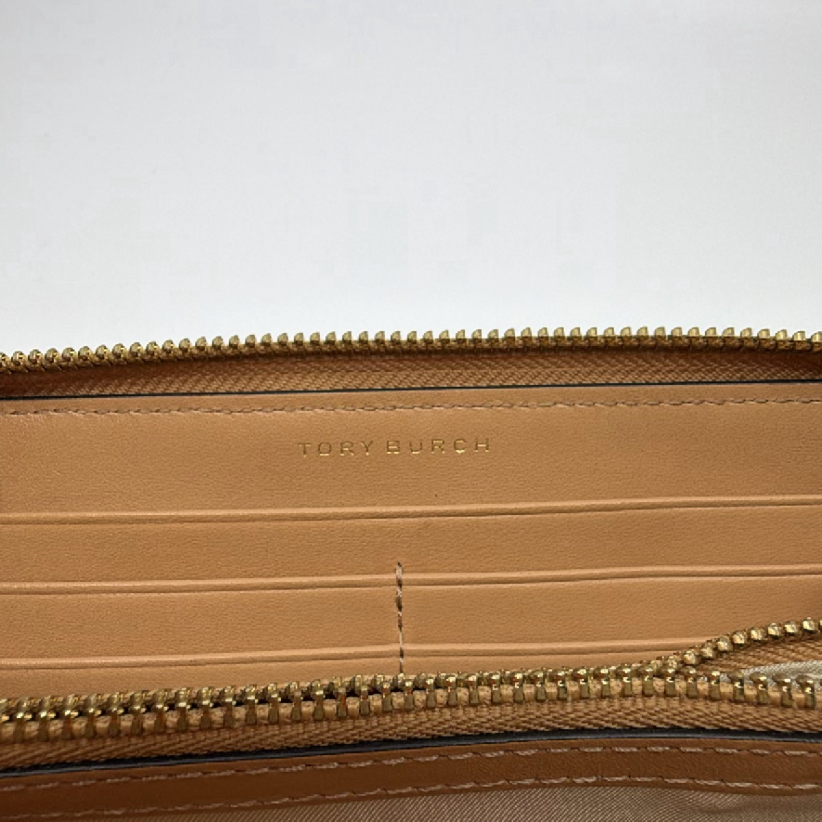 Tory Burch Striped Zip Continental Blue Leather Wallet