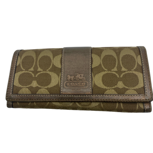 Coach Slim Envelope Brown Signature C Canvas Wallet