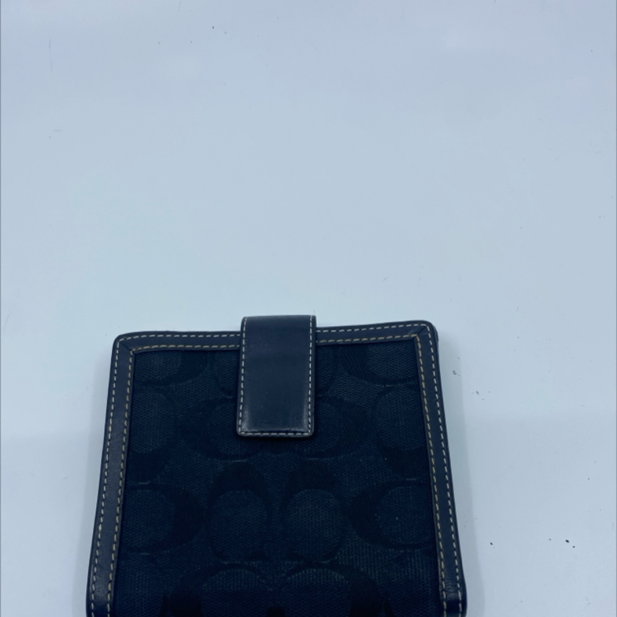 Coach Bi-Fold Black Signature C Canvas & Leather Wallet