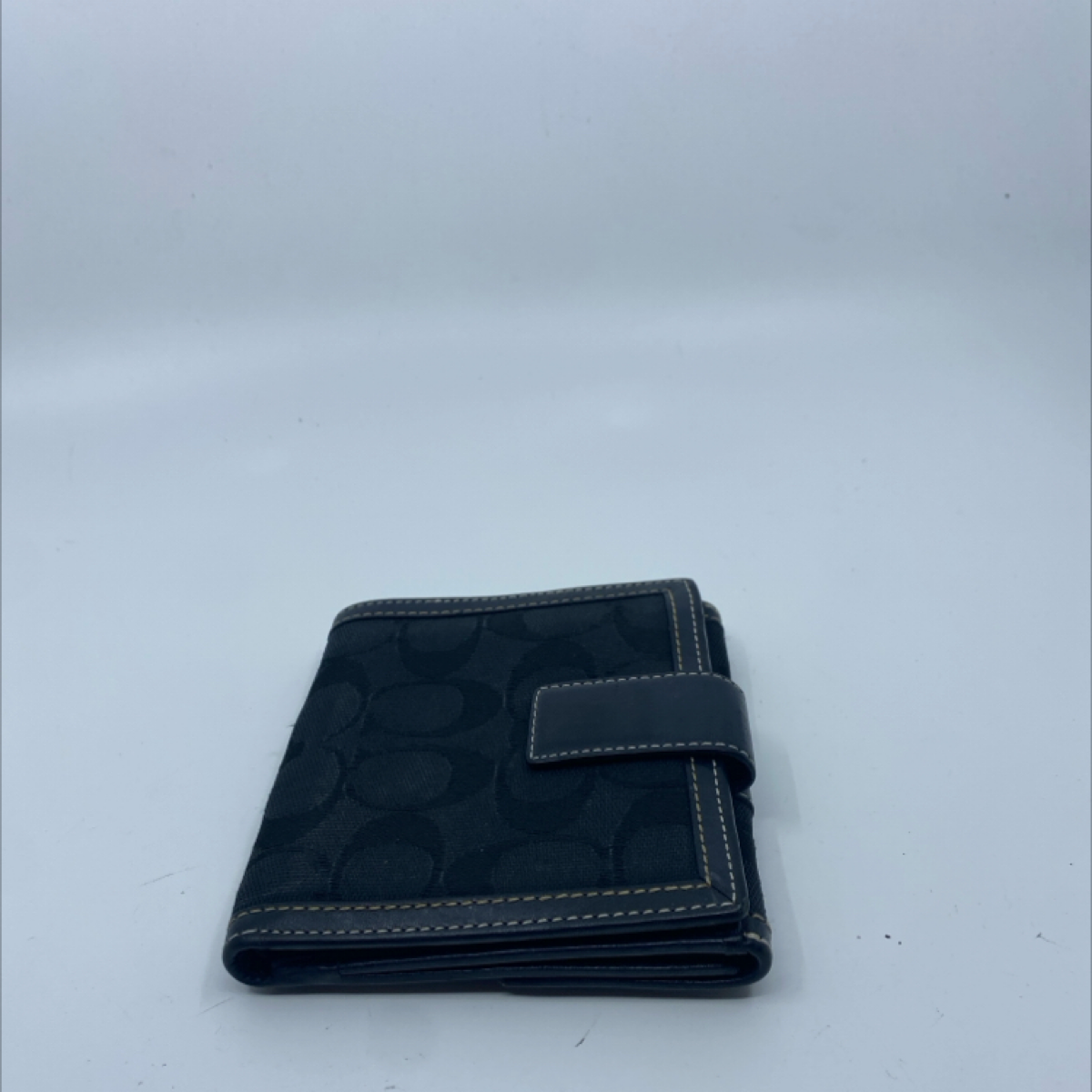 Coach Bi-Fold Black Signature C Canvas & Leather Wallet