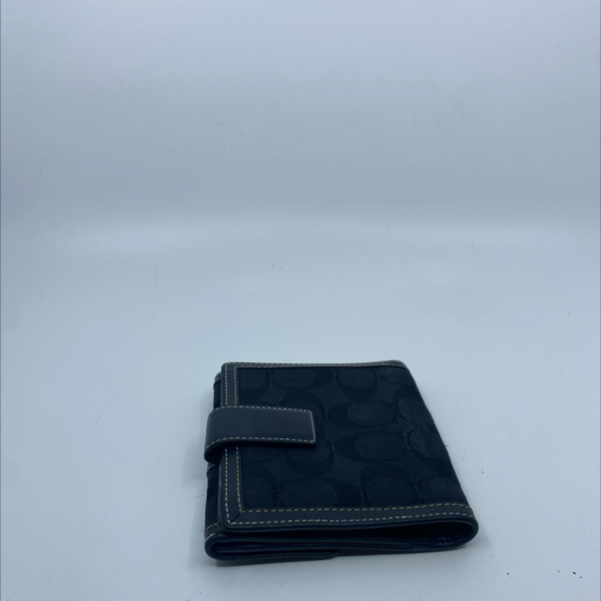 Coach Bi-Fold Black Signature C Canvas & Leather Wallet