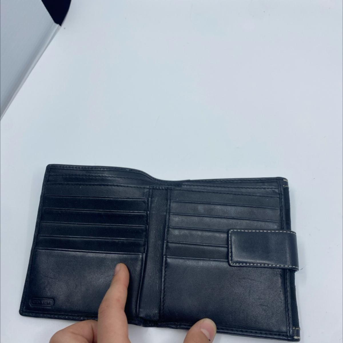 Coach Bi-Fold Black Signature C Canvas & Leather Wallet
