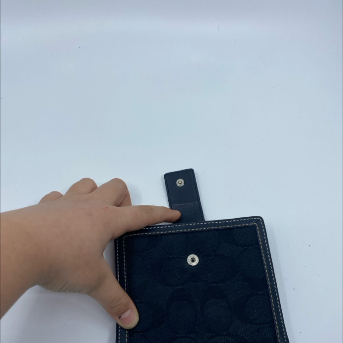 Coach Bi-Fold Black Signature C Canvas & Leather Wallet