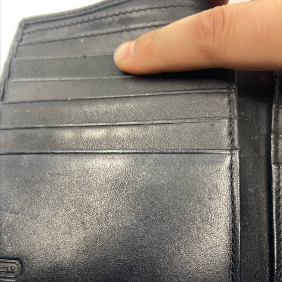 Coach Bi-Fold Black Signature C Canvas & Leather Wallet