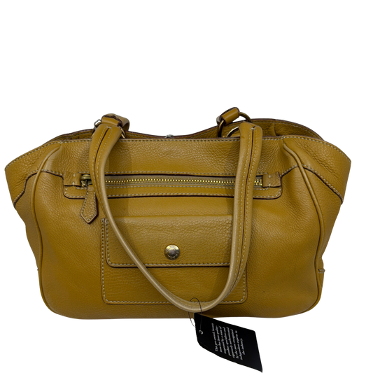Prada Mustard Yellow Pebbled Leather Satchel Handbag