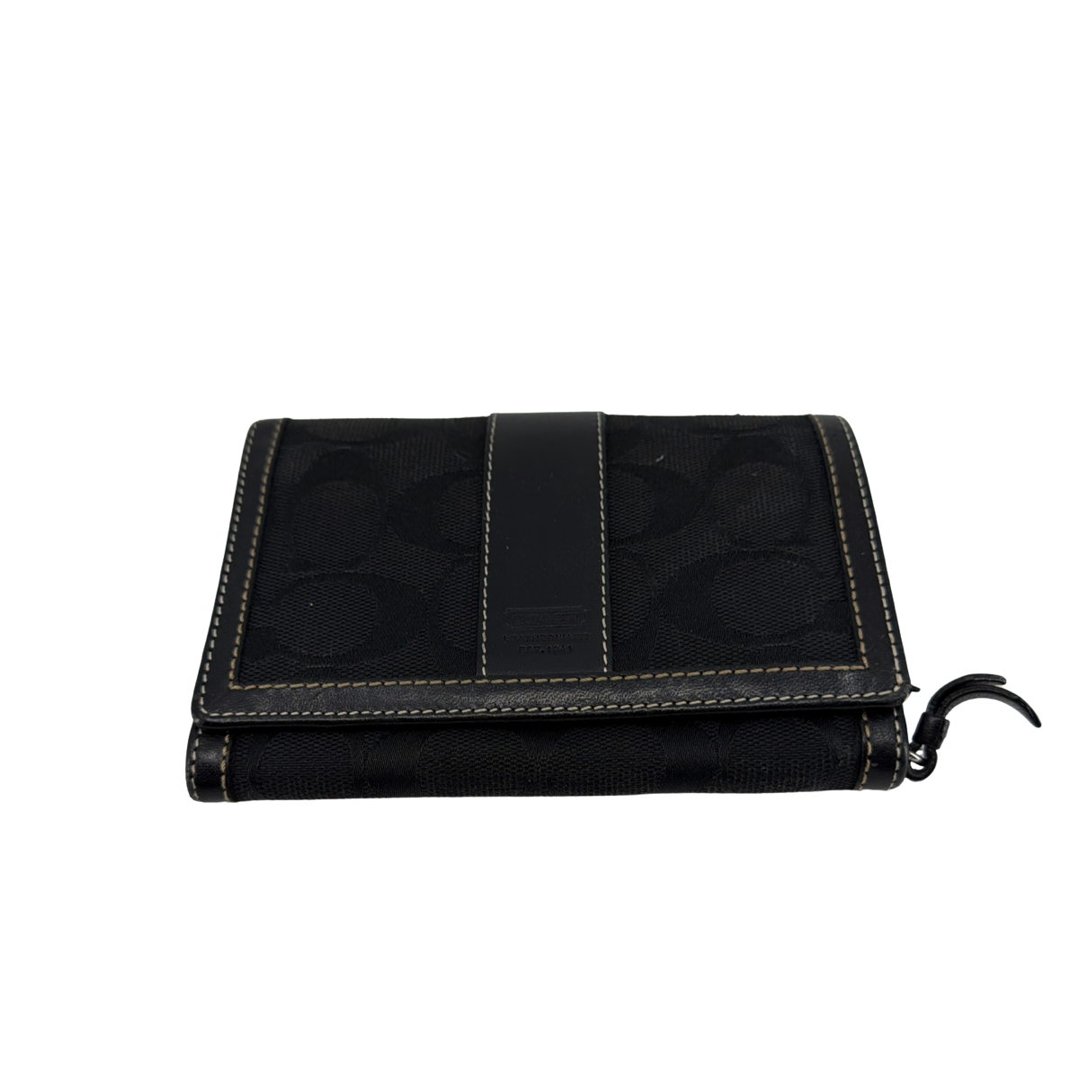 Coach Signature C Bi-Fold Black Canvas & Leather Wallet
