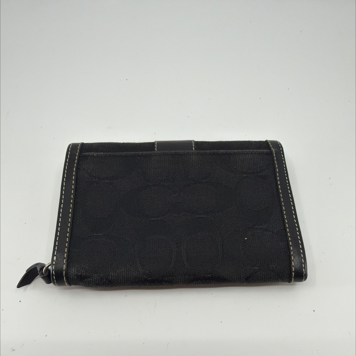 Coach Signature C Bi-Fold Black Canvas & Leather Wallet