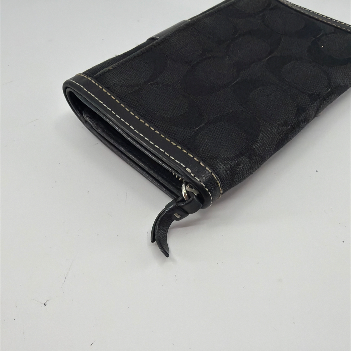 Coach Signature C Bi-Fold Black Canvas & Leather Wallet