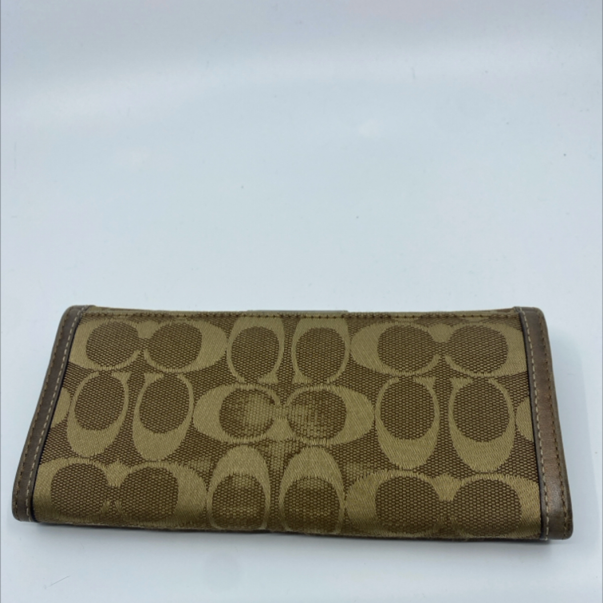 Coach Slim Envelope Brown Signature C Canvas Wallet