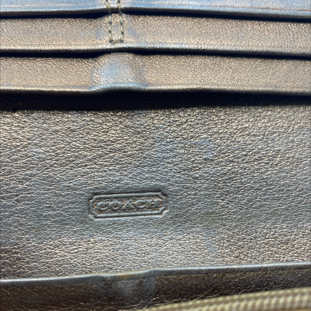 Coach Slim Envelope Brown Signature C Canvas Wallet