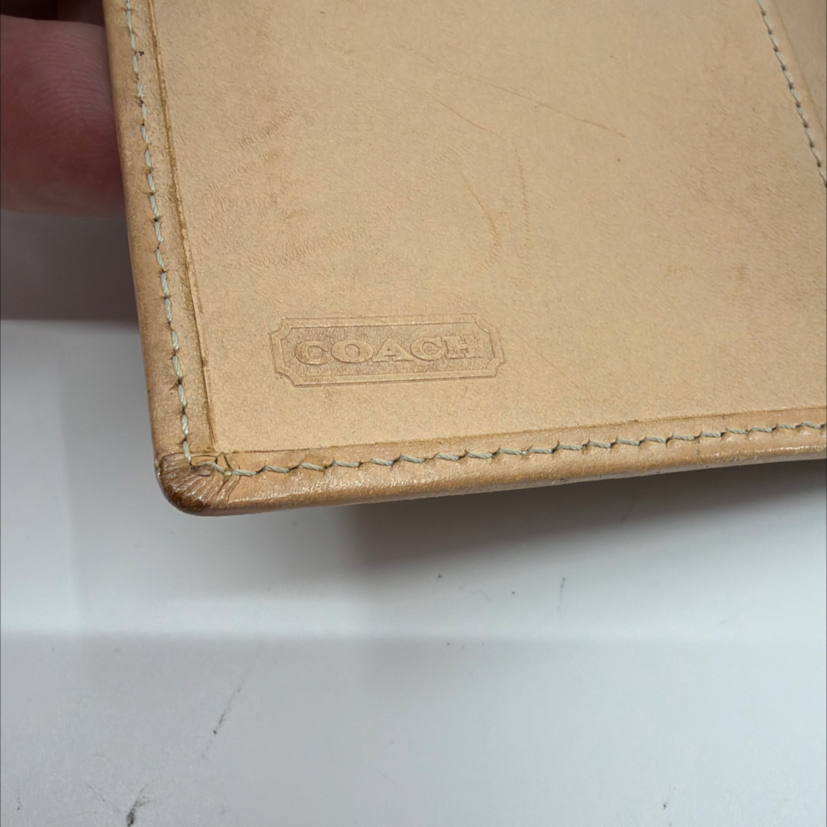 Coach Signature C Flap Brown Tan Coated Canvas Leather Wallet