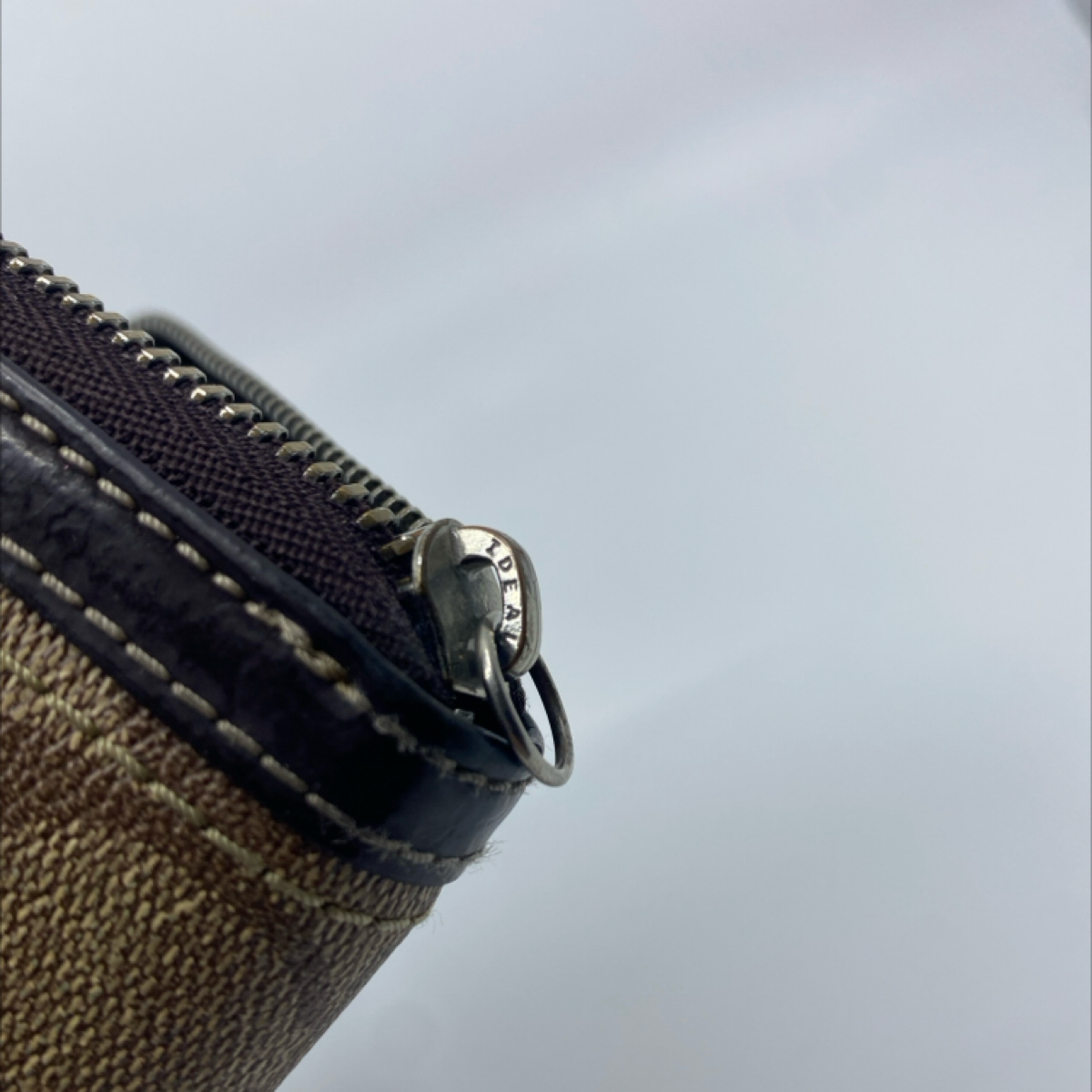 Coach Signature C Brown Coated Canvas Zip Around Wallet